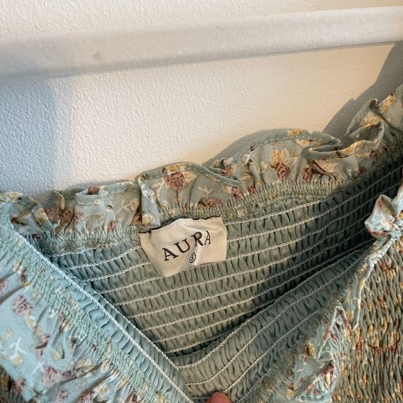 Aura Brand Mint Green Floral Maxi Dress - Picture 3 of 3